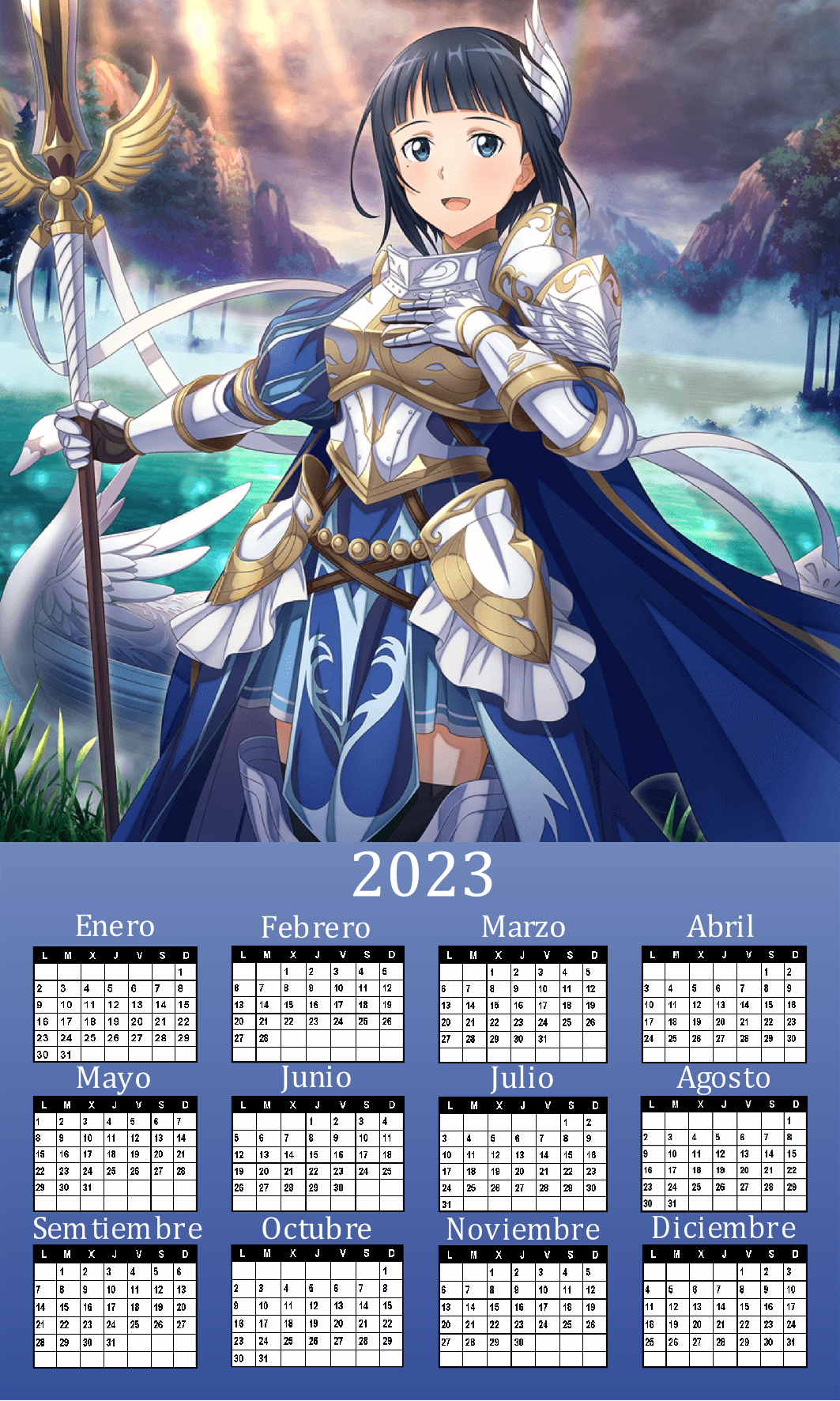 Calendario oficial de Sword art online by DeckardReznov on DeviantArt