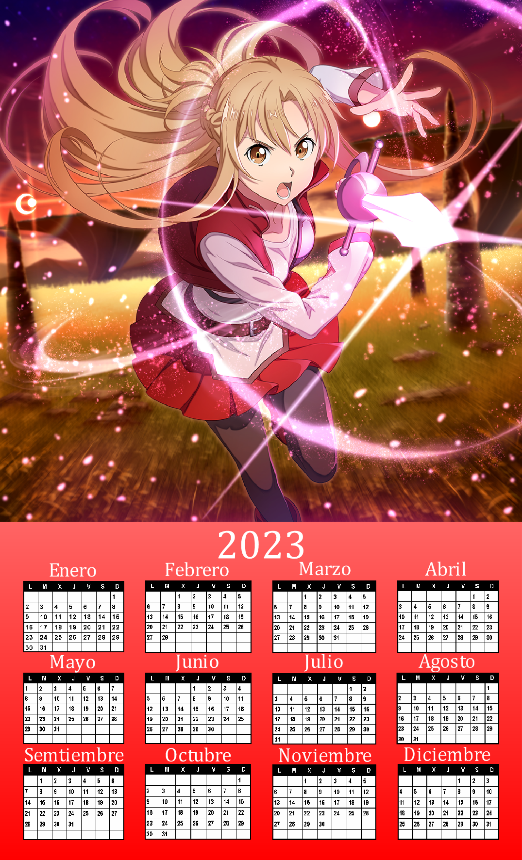 Calendario oficial de Sword art online by DeckardReznov on DeviantArt