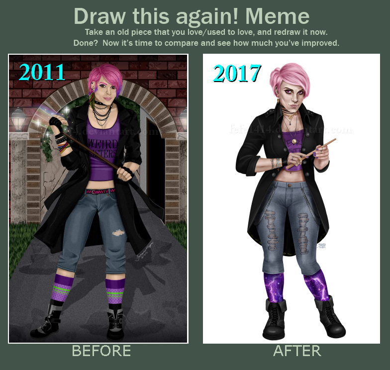 Before and After Meme : Nymphadora Tonks by Fefe1414