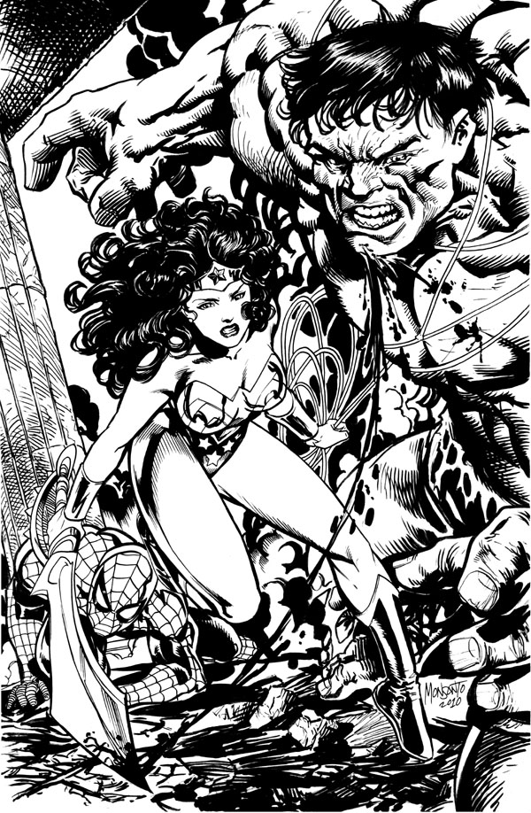 WW vs Hulk inked