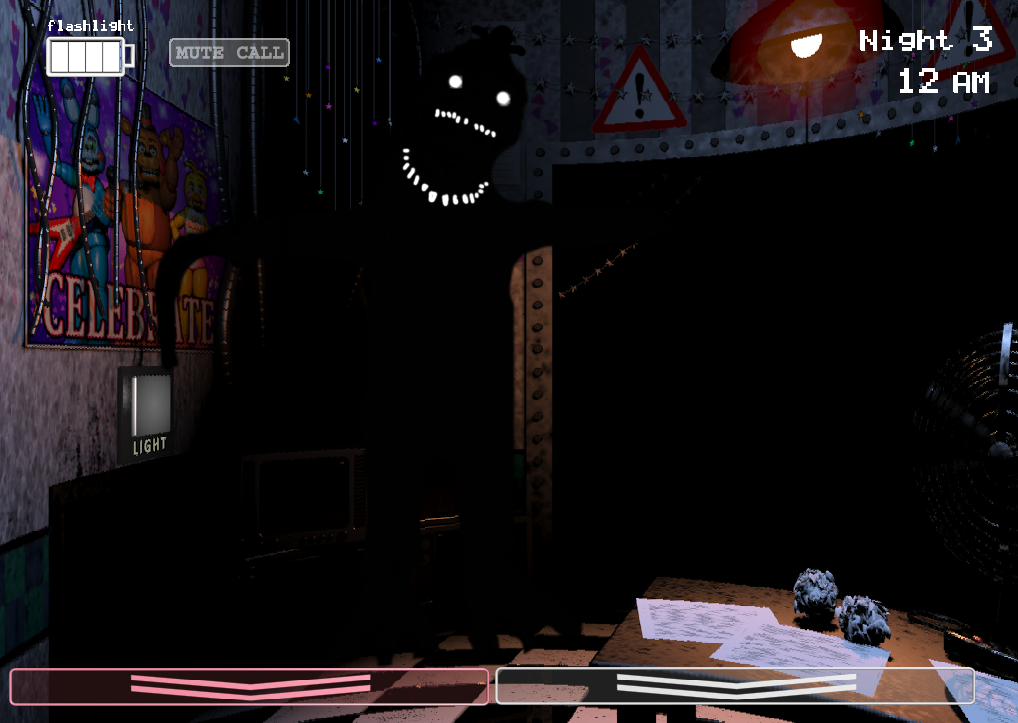 Unwithered shadow Freddy fnaf 2 hallway.