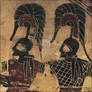 TWO AMAZONS Fighting Heracles