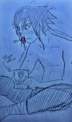 Sasuke finds an old picture of Naruto. 