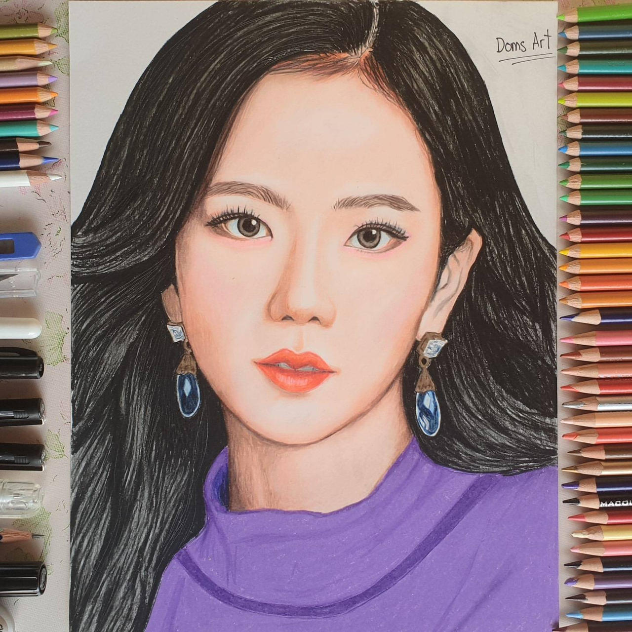 Blackpink Jisoo colored pencil drawing by domsart09 on DeviantArt