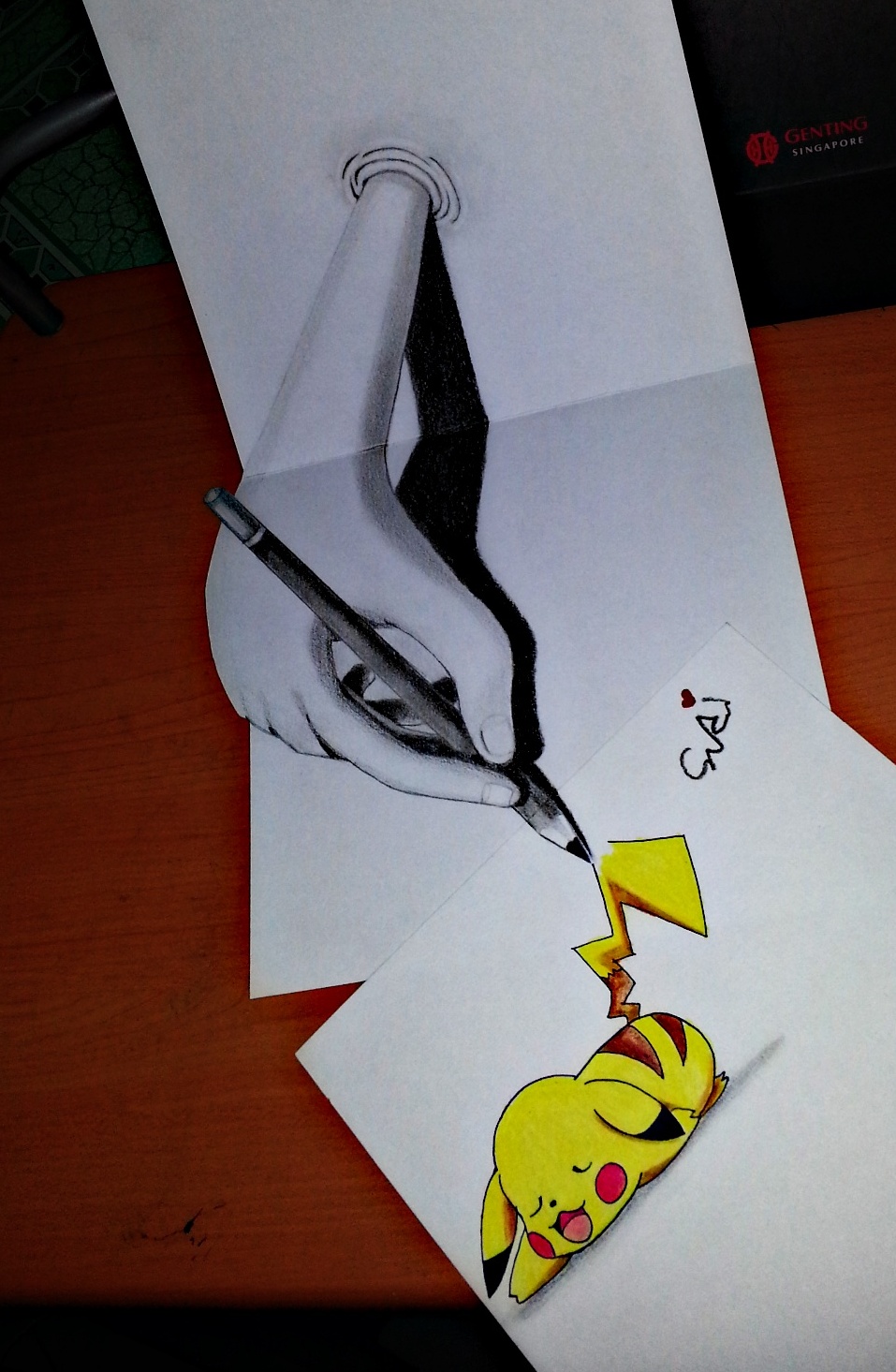 REAL 3D A HAND DRAWING PIKACHU