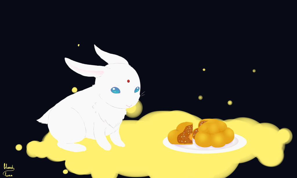 Mooncake Monster Moon Rabbit and Mooncake by BloodLunasFlame on DeviantArt
