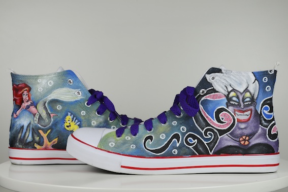 Little Mermaid Ariel and Ursula Sneakers