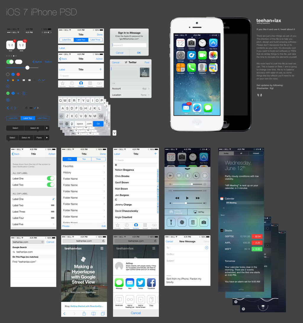 iOS 7 iPhone UI kit by DarkStaLkeRR on DeviantArt