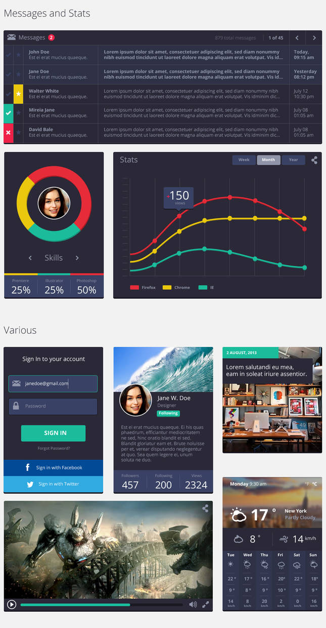 Flat Rounded Square UI by DarkStaLkeRR on DeviantArt