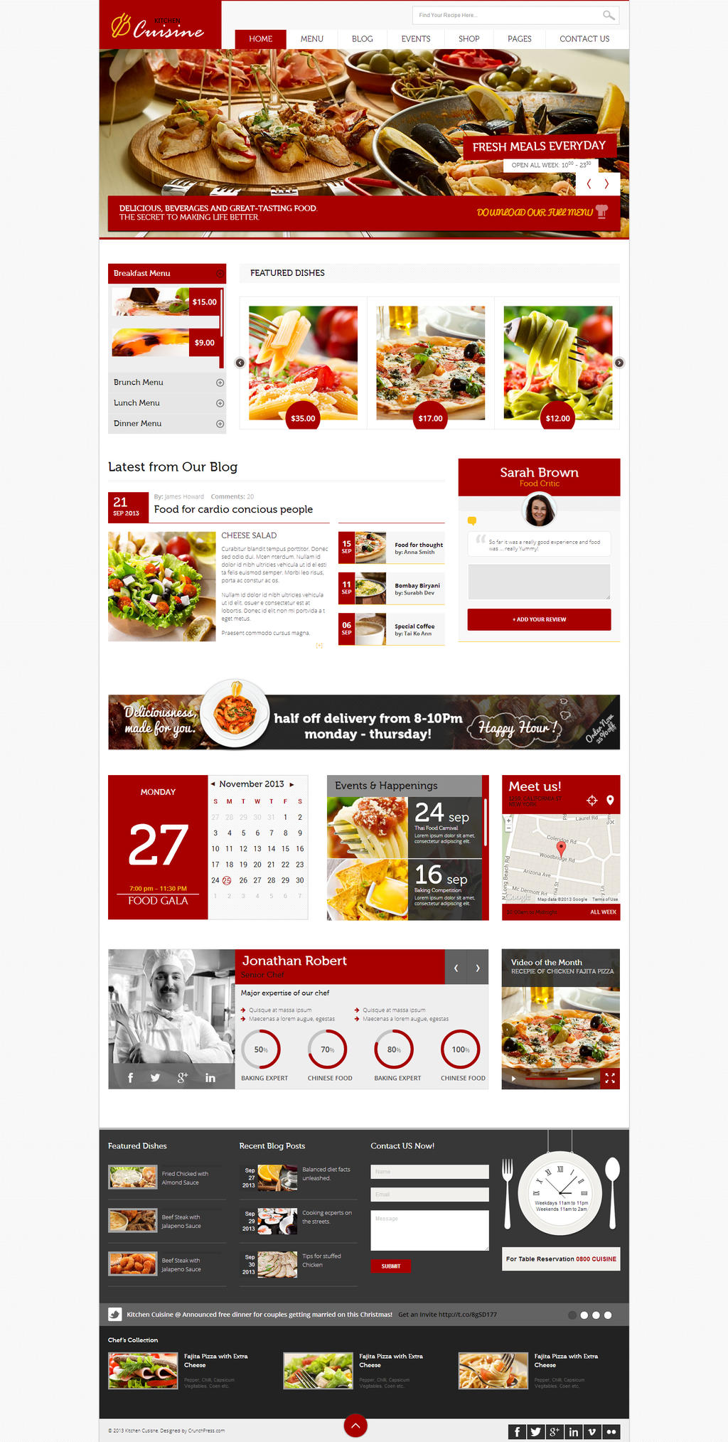 Kitchen Cuisine - Restaurants  Cafe HTML Template