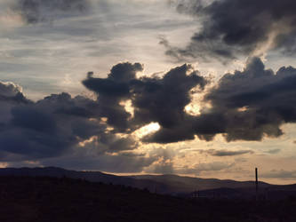 Sunset industrial and hills