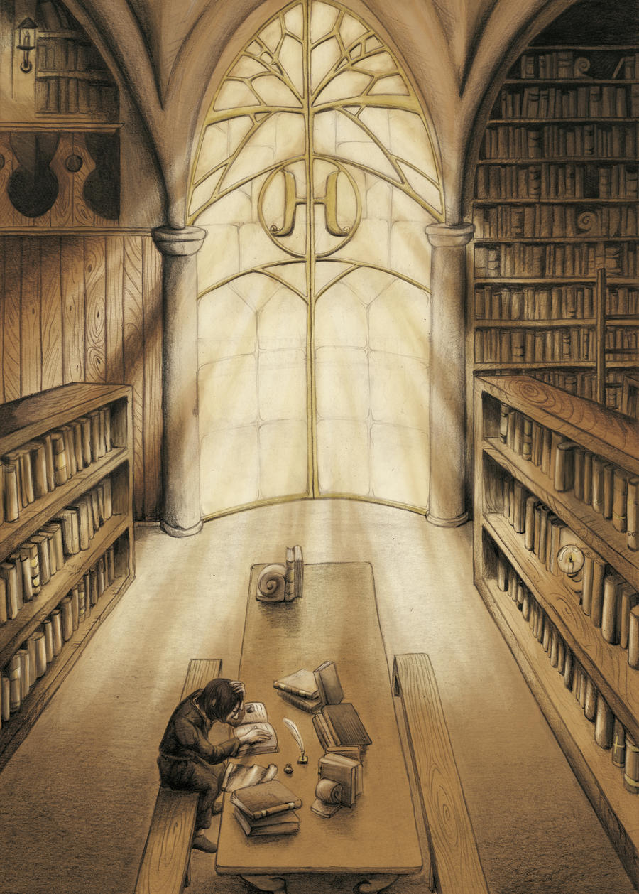 WIP:HogwartsLibrary by pikaf on DeviantArt