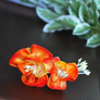 Tsumami Kanzashi: Orange Freesia Comb.