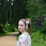 Wearing Kanzashi: Blue Hydrangea (Ajisai) hairpins