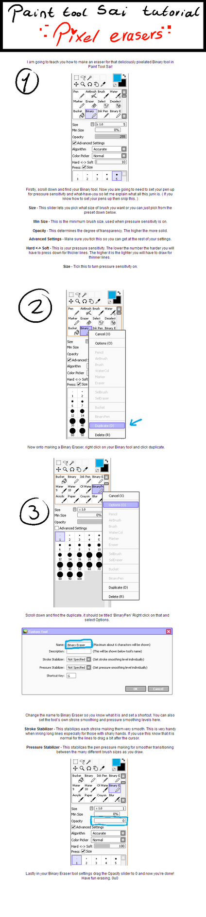 Paint tool sai tutorial : Pixel Eraser