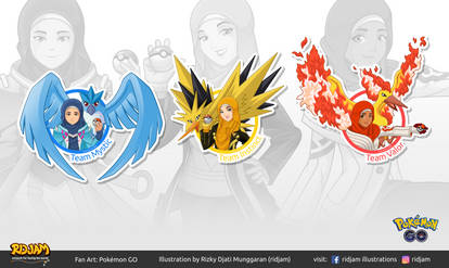 Hijab Pokemon GO Team Leaders Sticker