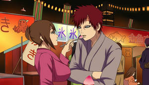 Gaamatsu festival. Gaara and Matsuri having fun