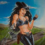 Gothic cowgirl painting