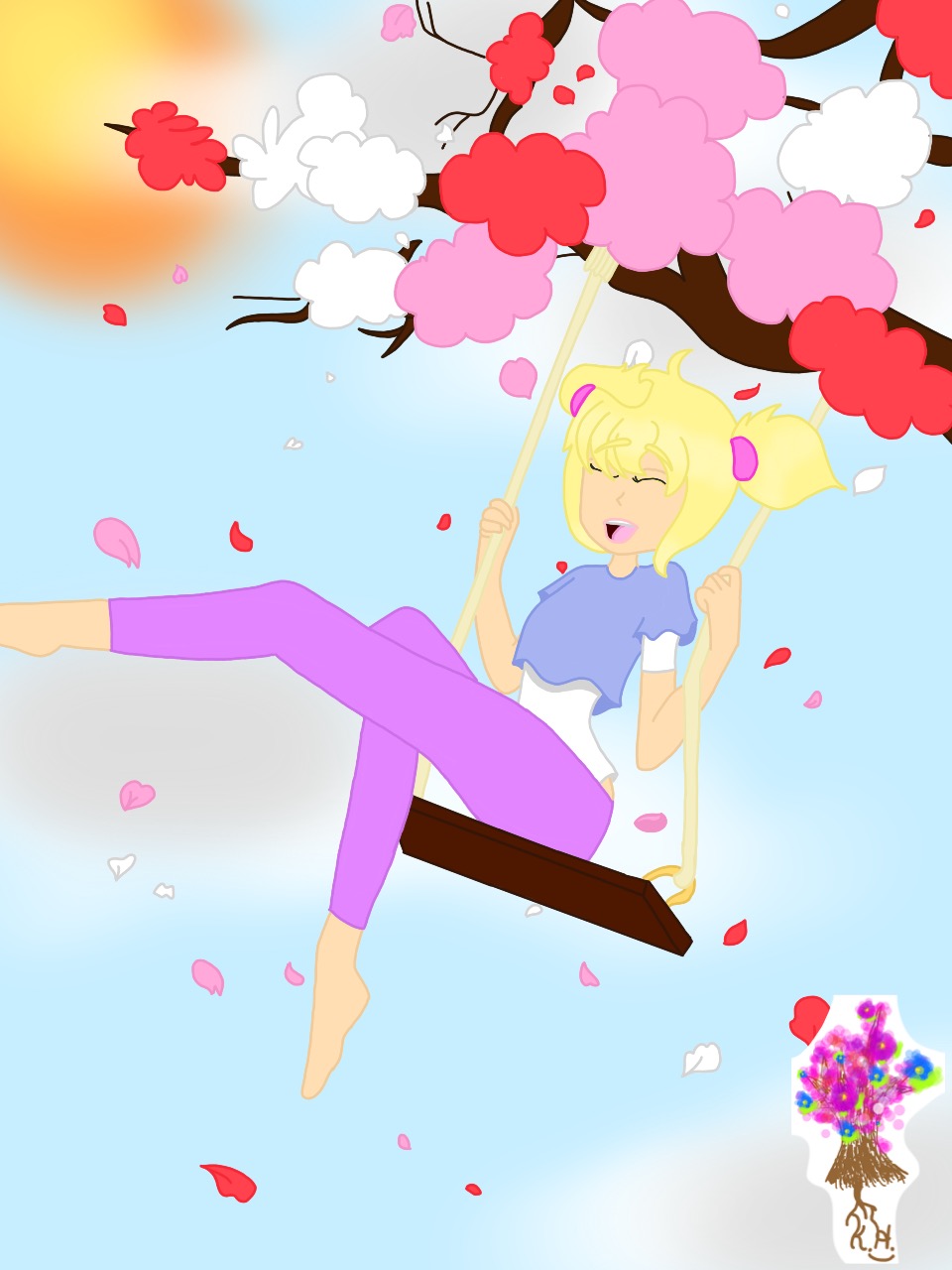 Swinging On Cherry Blossoms (for sale)