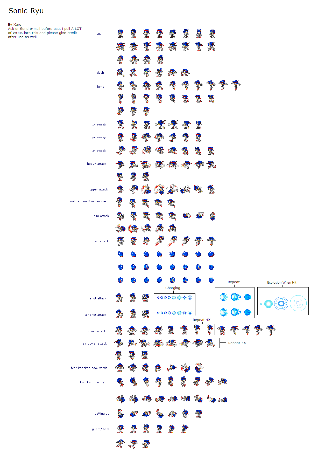 Custom Sonic Sprite Sheet by TaymenTheHedgehog on DeviantArt