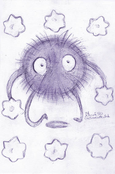 Trivia Goh - Soot Sprite from Spirited Away (Ink & Watercolor)