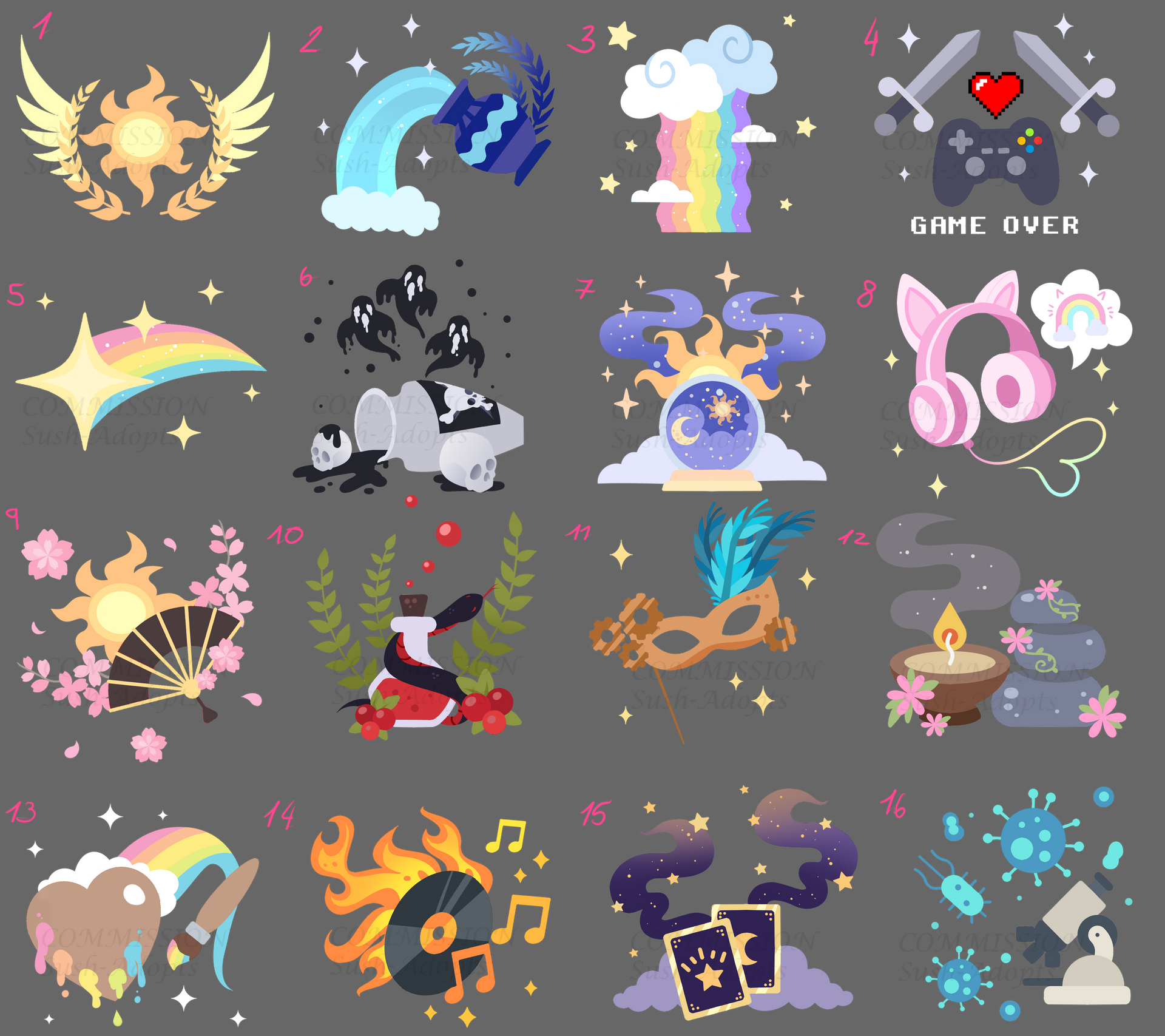 CUTIE MARK ADOPTABLE BATCH 8/16 by SushAdopts on DeviantArt