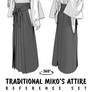 Traditional miko's attire reference set