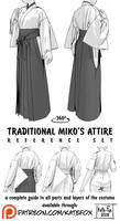 Traditional miko's attire reference set