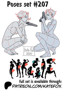 Pose study 208: Girls with guns.