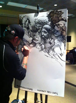 *sonnywong001 doing line work at ScreenBurn SXSW