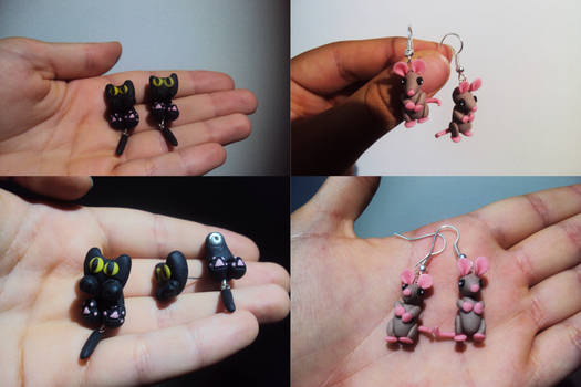 1150 Points: Cat and Mouse Earring Bundle