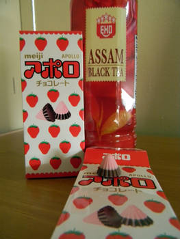 Meiji candies and Asam Tea