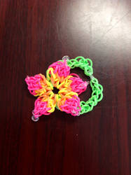 Rainbow Loom (Hibiscus) Bracelet (Loom Bands)