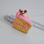 Yellow Cake Pink Icing Necklace