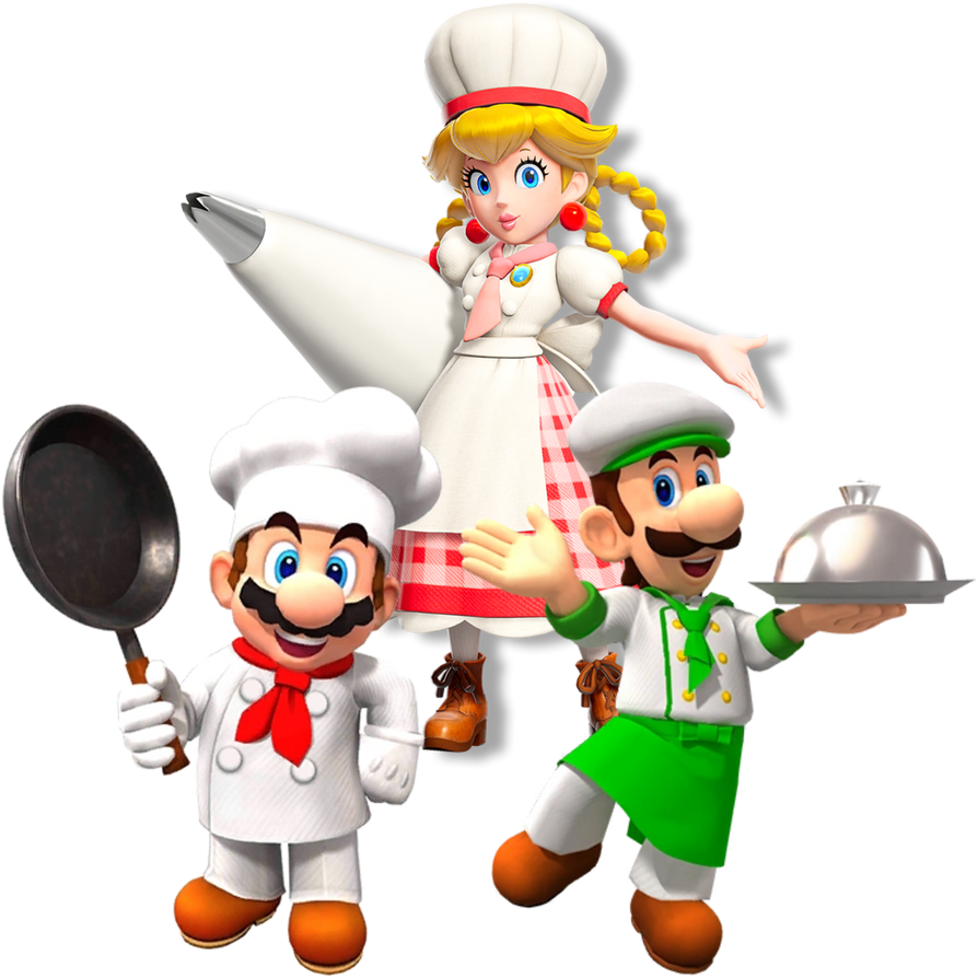 Chef Mario and Luigi and Patisserie Peach by Noe0123 on DeviantArt