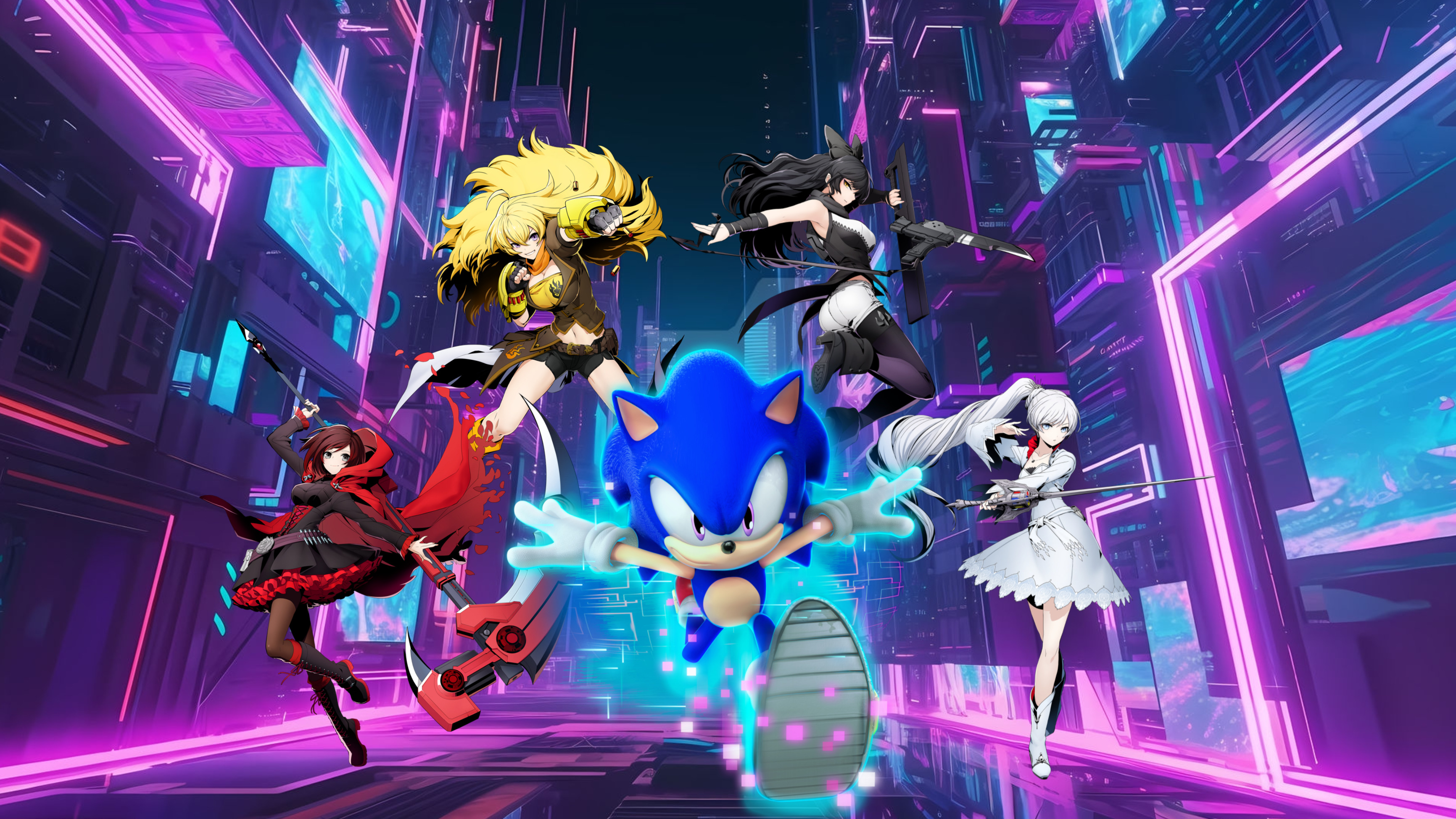 Neon Face Rwby Sonic And RWBY at Neon city by Noe0123 on DeviantArt