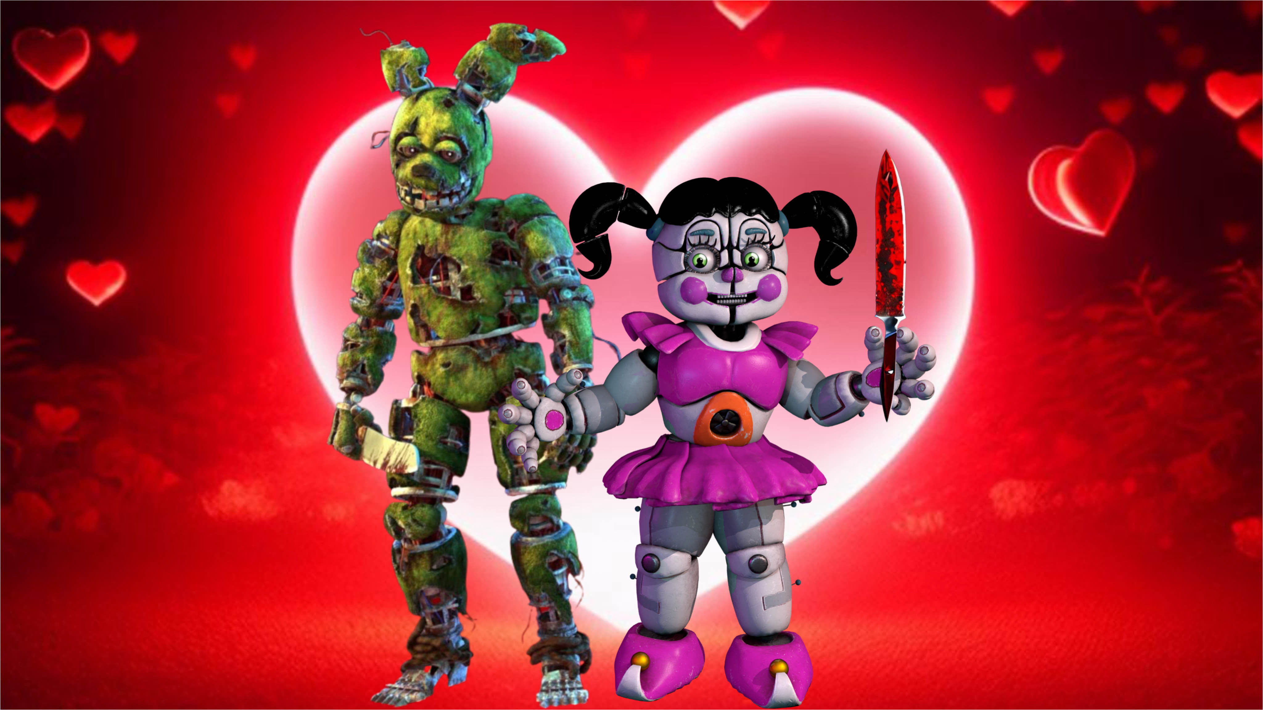Spring Trap X Roxanne Springtrap X Funny (FNAF): Valentines Day 2026 by Noe0123 on DeviantArt