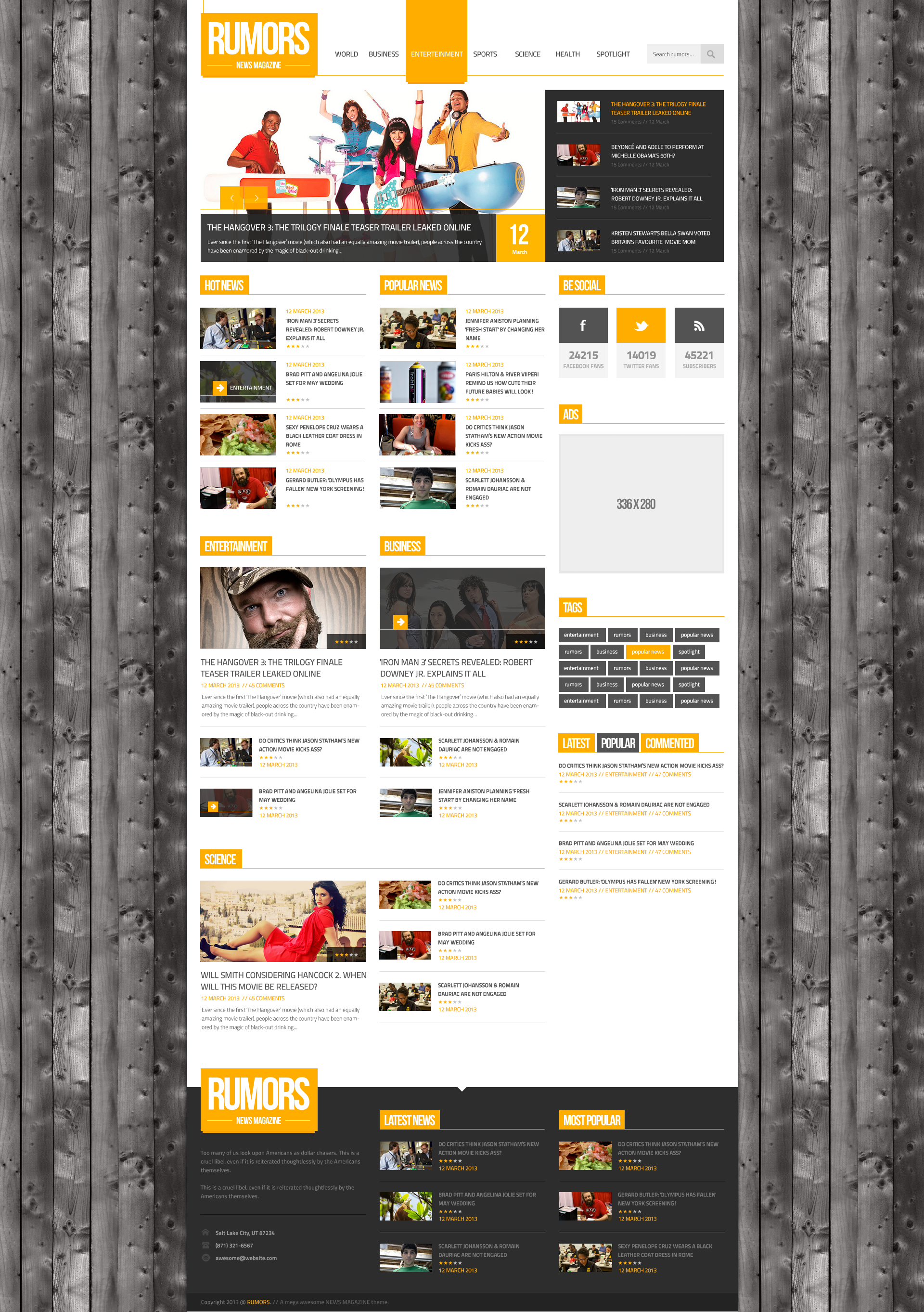 Rumors - News / Magazine PSD Template