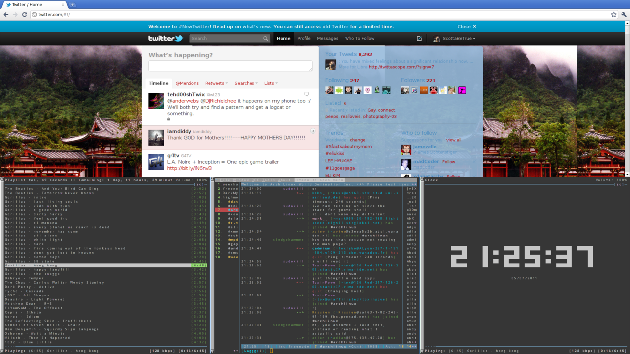 Arch Linux + Xmonad by Blue-Hour on DeviantArt