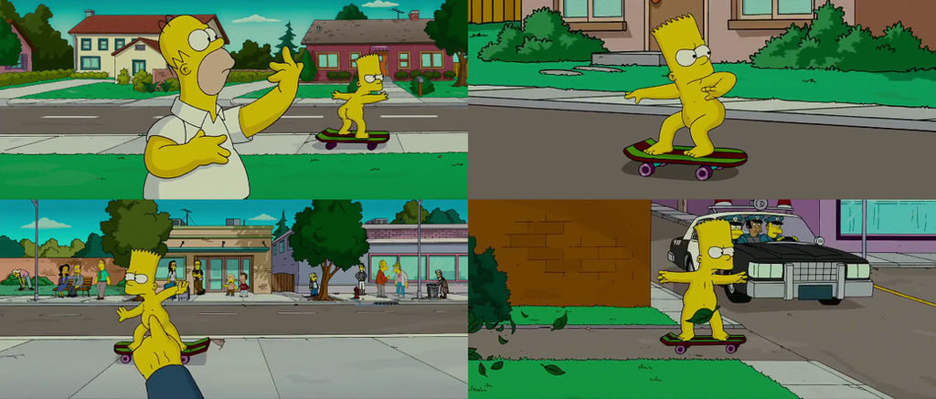 The Simpsons Movie - Bart Skateboards Naked by dlee1293847 on DeviantArt.