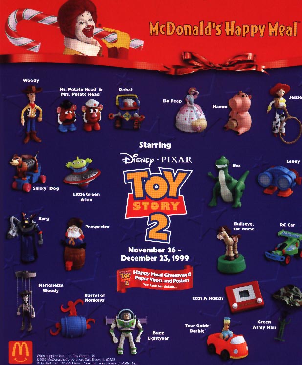 Toy Story 2 Happy Meal Toys Menu 1999 by dlee1293847 on DeviantArt
