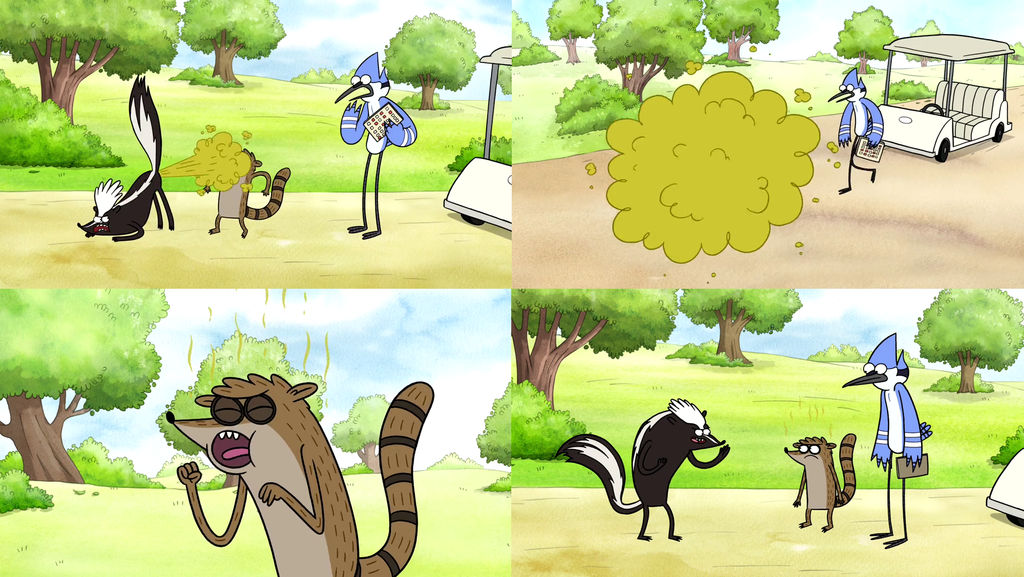 Regular Show - Rigby Gets Sprayed By a Skunk by dlee1293847 on DeviantArt