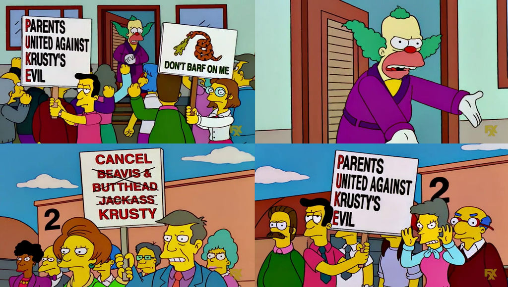 The Simpsons - Protest Against Krusty by dlee1293847 on DeviantArt