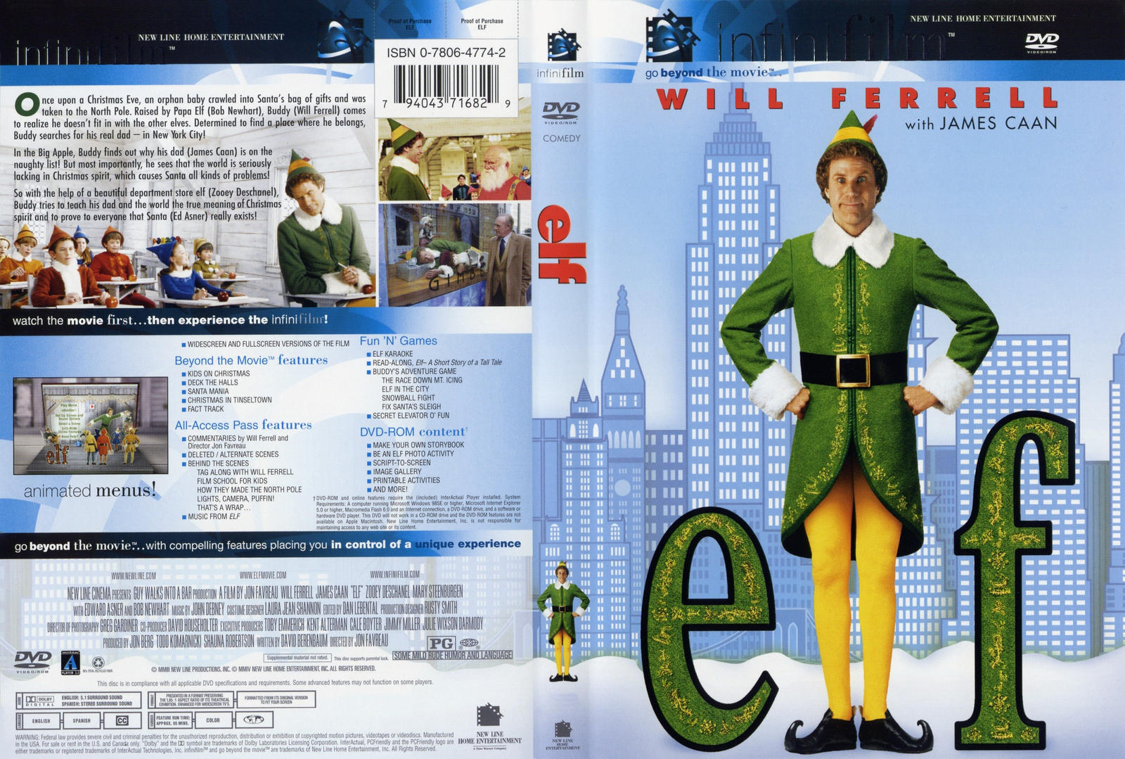 Elf DVD Cover Front and Back by dlee1293847 on DeviantArt