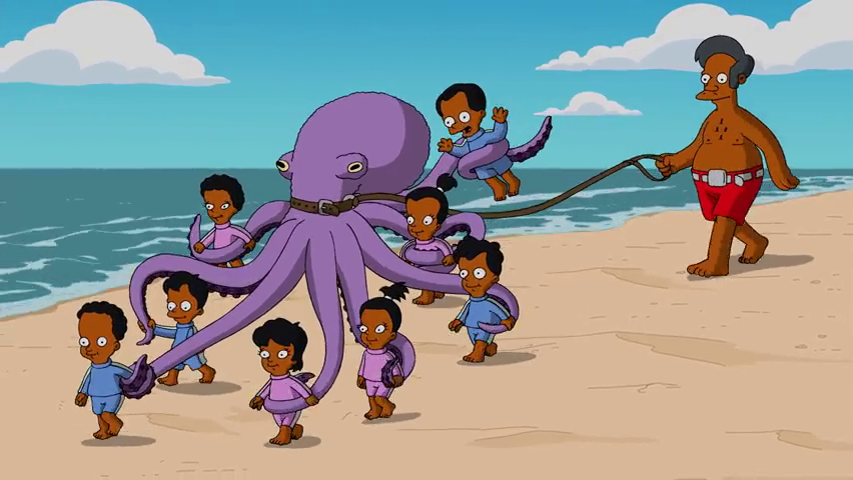 The Simpsons - Apu Walking His Kids on a Octopus by dlee1293847 on ...