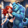 Red snow meet blue tickle monster