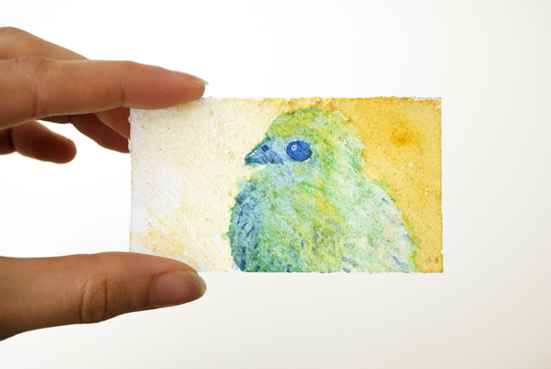 Tiny Watercolor Chick Painting