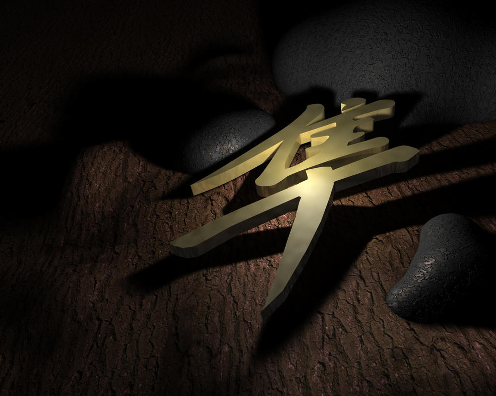 Иероглиф богатство на черном фоне