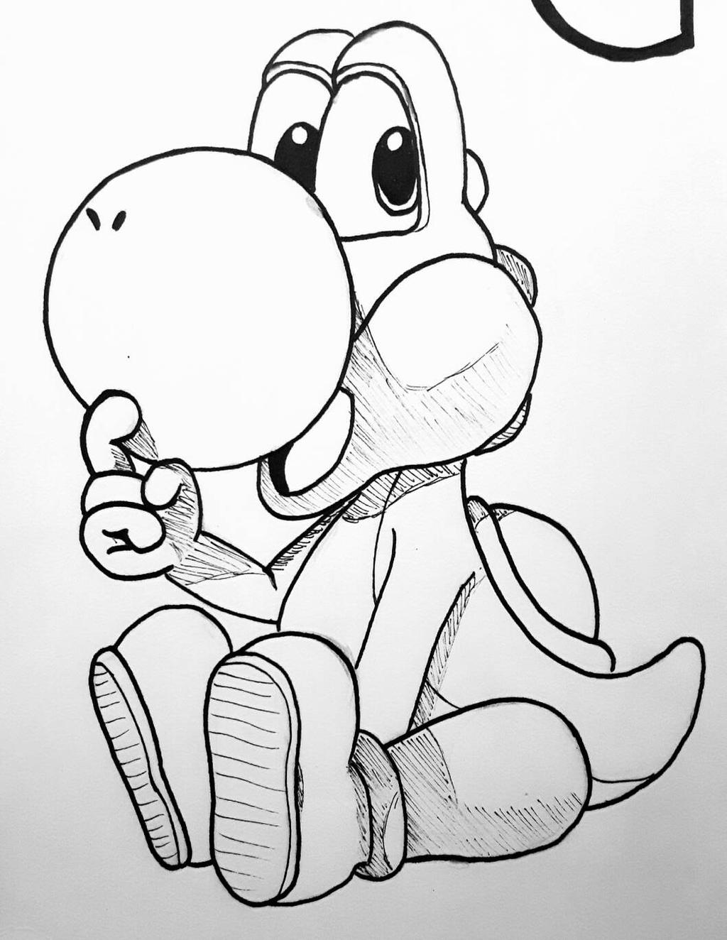 Yoshi drawing by Yoshicool27 on DeviantArt