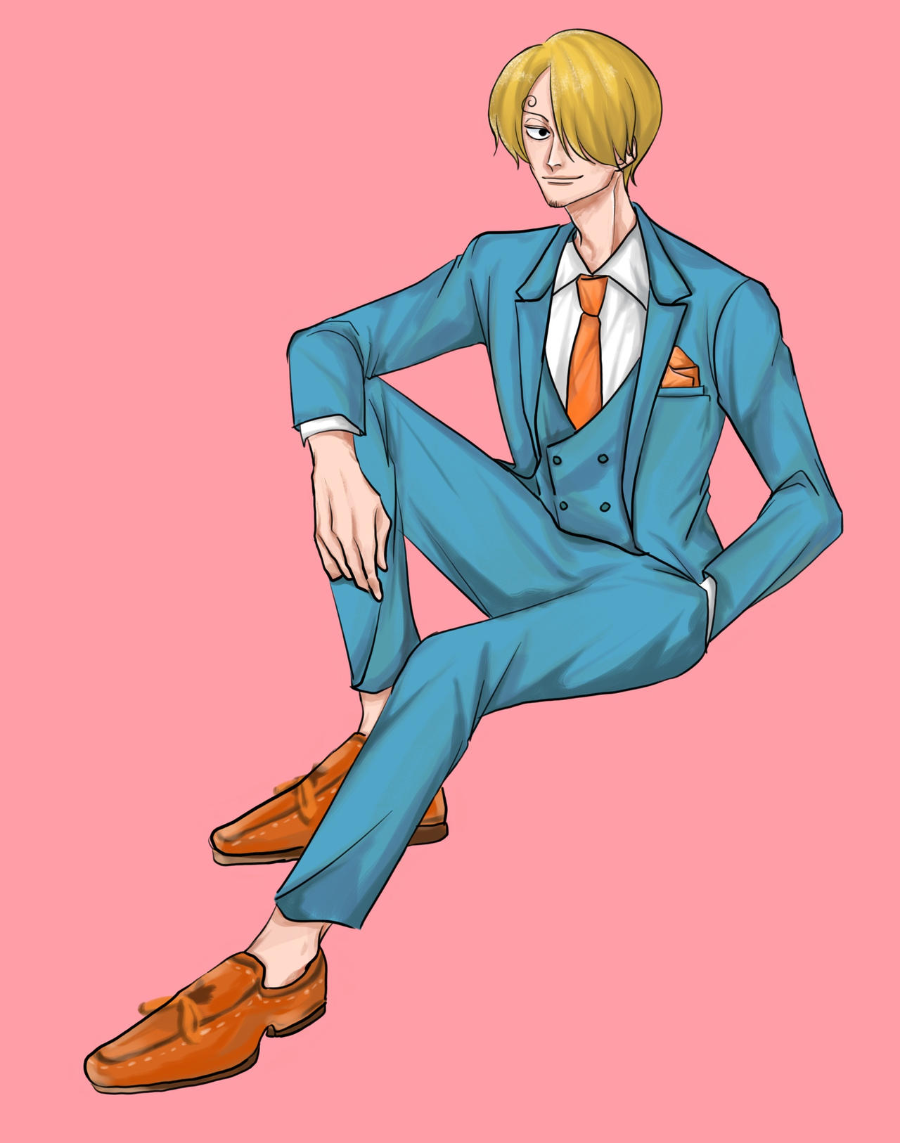 COMMISSION, Sanji in Blue suit by holybaqon on DeviantArt